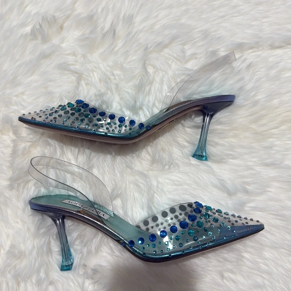 New Aquazzura starburst sling pumps Size 36US